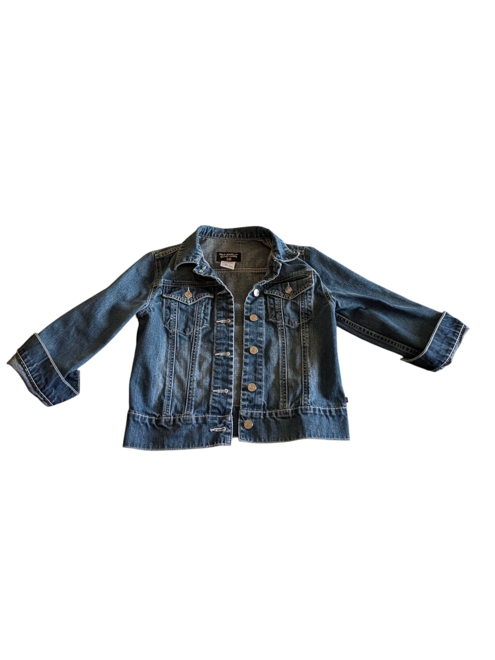 Polo Jeans Ralph Lauren Dark Blue Denim Jacket with Button Front 2000s